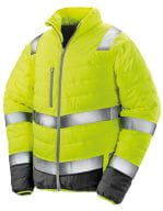 Men`s Soft Padded Safety Jacket Fluorescent Yellow / Grey