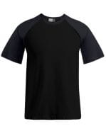 Men`s Raglan T Black / Charcoal (Solid)