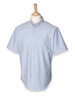 Men`s Classic Short Sleeved Oxford Shirt Blue Oxford
