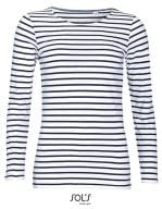 Women`s Long Sleeve Striped T-Shirt Marine