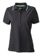 Ladies` Coldblack® Polo Black / White / Lime Green