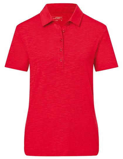 Ladies` Slub Polo Red