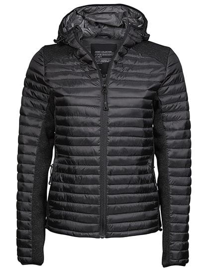 Womens Hooded Outdoor Crossover Jacket Black / Black Melange