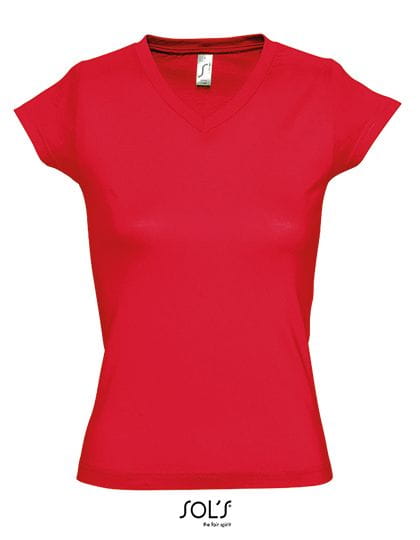 Ladies` V-Neck-T-Shirt Moon